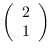 $\left( \begin{array}{r}
2 \\
1 \end{array} \right)$