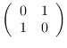 $\left( \begin{array}{rr}
0 & 1 \\
1 & 0 \end{array} \right)$