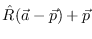 $\displaystyle \hat R (\vec a - \vec p) + \vec p$